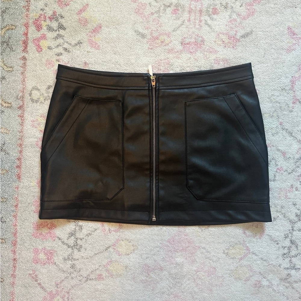 FREE PEOPLE FAUX LEATHER MINI SKIRT **sold out in stores**